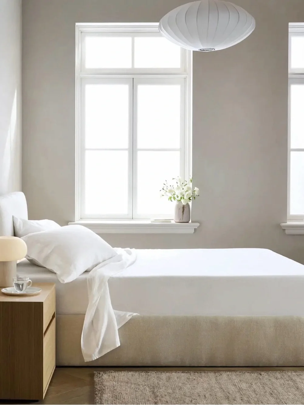 Quince European Linen Sheet Set Queen White NEW (Open Box)